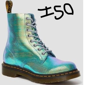 ISO Dr. Martens Iridescent Green Blue Boots Size 8